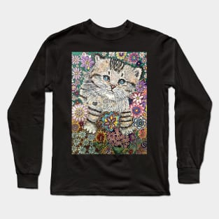 Kitten flowers Long Sleeve T-Shirt